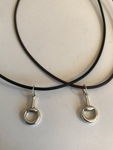 Equestrian Necklaces on Leather Cord w/SS Clasp