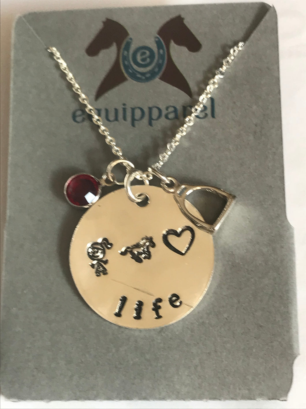 Life Sterling Silver Necklace with Stirrup Charm