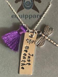 Just Breathe Necklace w/Dragonfly charm and tassel