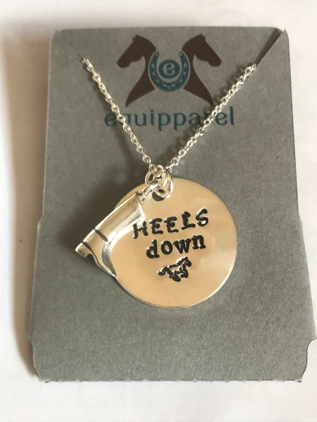Heels Down Sterling Silver Necklace with Boot Charm
